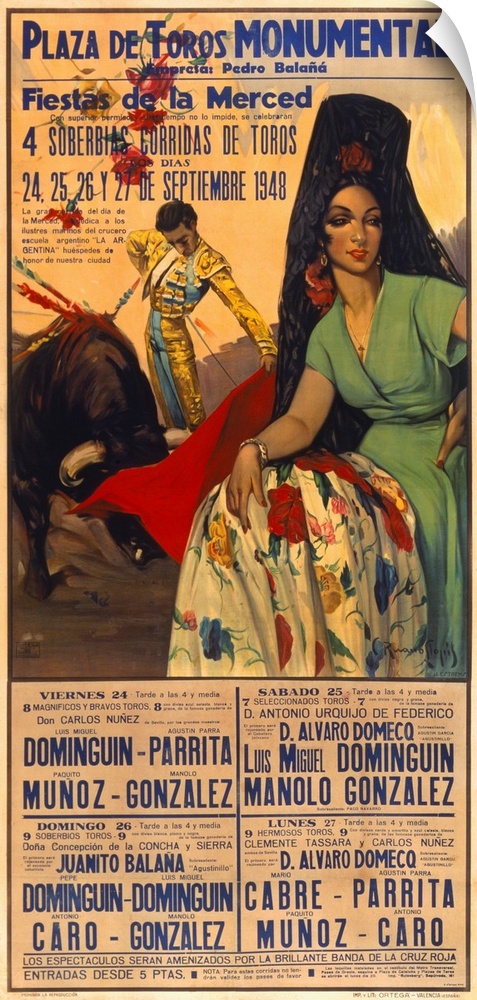 Spanish Vintage Poster, Corrida