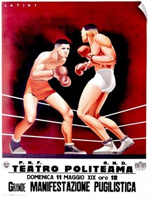 Pugilistica, Boxing Match, Vintage Poster, by Latini