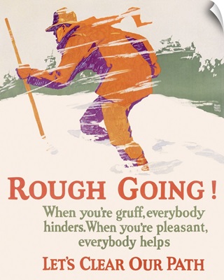 Rough Going, Motivational, Vintage Poster