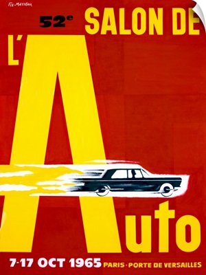 Salon de lAuto, 1965, Vintage Poster, by Pierre Fix Masseau