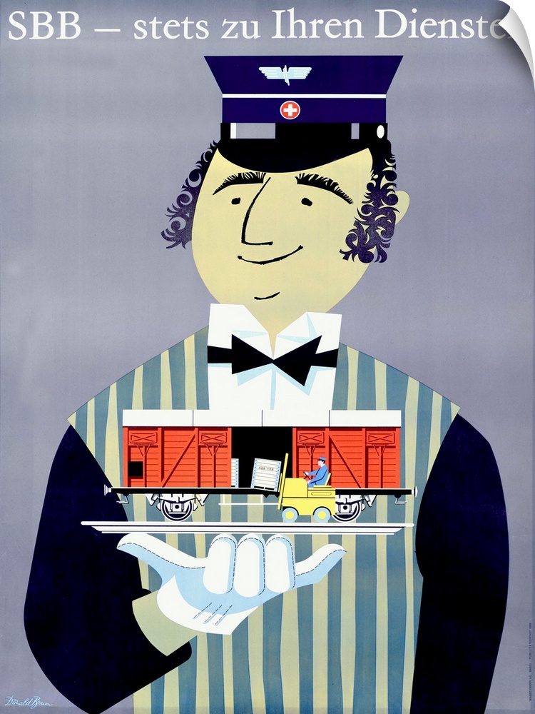 SBB, Train, Vintage Poster, by Louis Auguste Brun