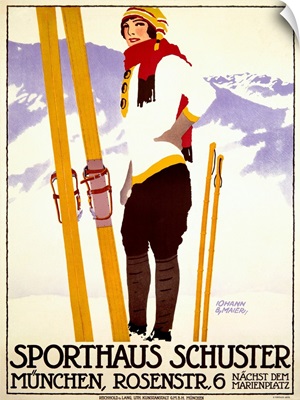 Sporthaus Schuster, Munchen, Vintage Poster