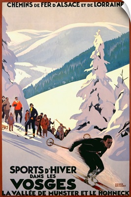 Sports dHiver dans les Vosges, Vintage Poster