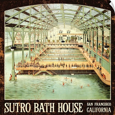 Sutro Bath House San Francisco Vintage Advertising Poster