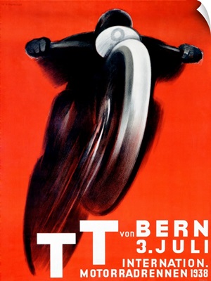 T.T. von Bern, 1938, Motorcycle, Vintage Poster, by Ernst Ruprecht