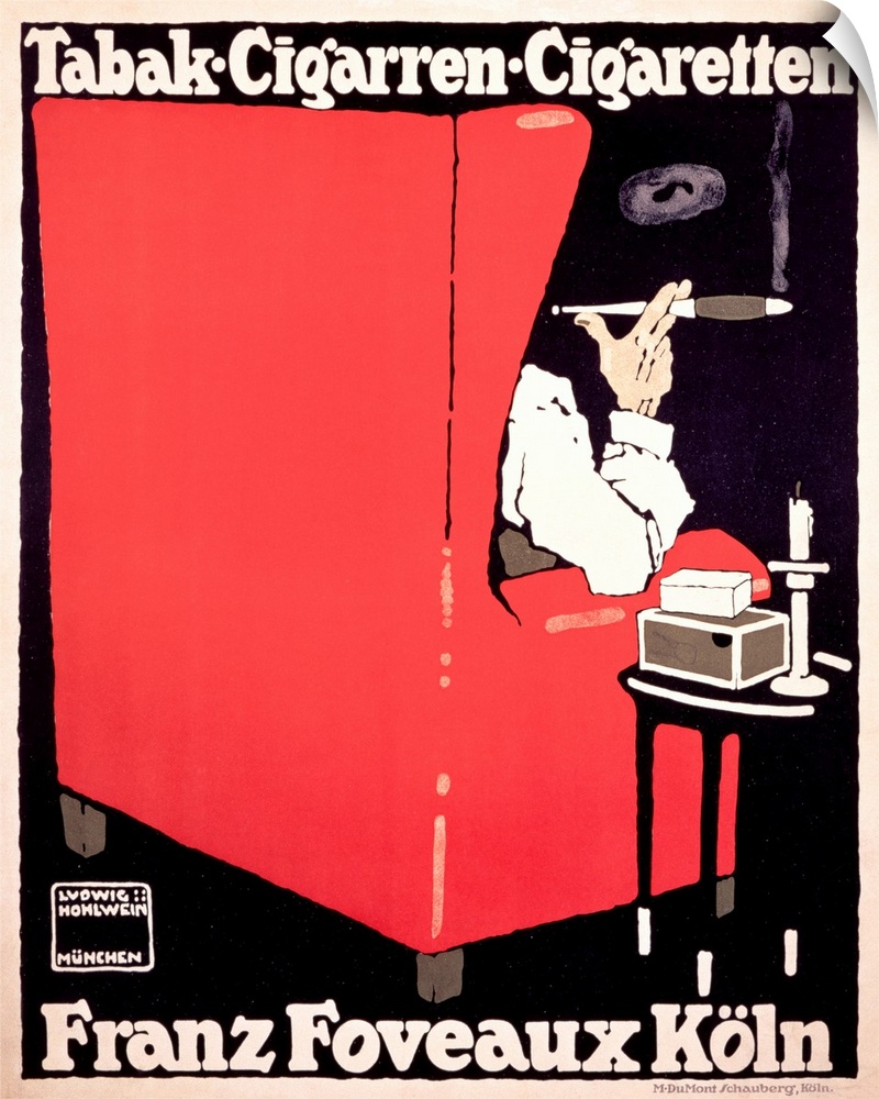 Tabak, Cigarren, Cigaretten, Vintage Poster, by Ludwig Hohlwein