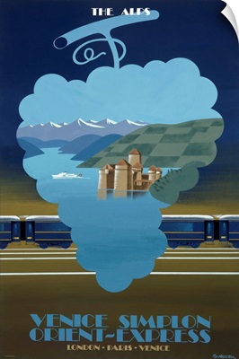 The Alps, Venice Express, Vintage Poster, by Pierre Fix Masseau