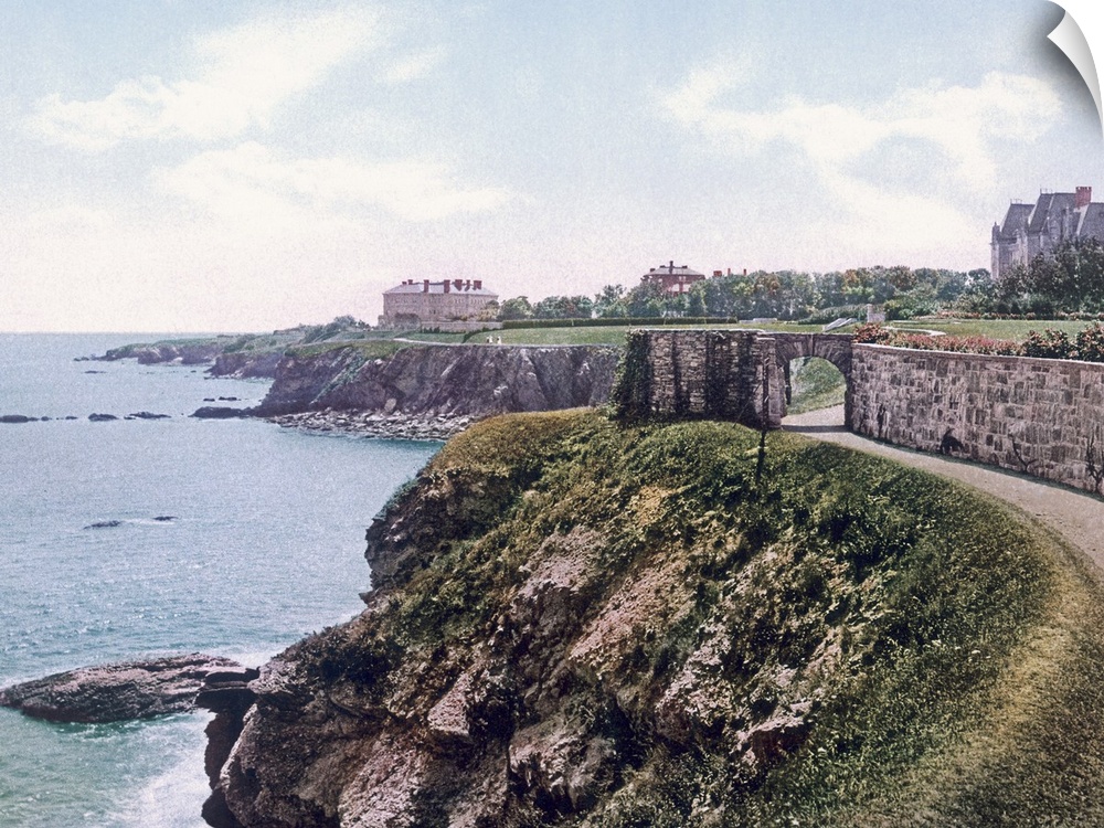 This large piece is a photograph taken of the cliff walk that lines the coast of Newport Rhode Island.