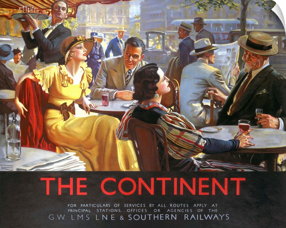 The Continent Cafe Vintage Advertising Poster