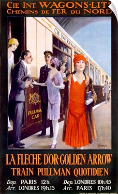 The Golden Arrow, Wagon Lits, Vintage Poster