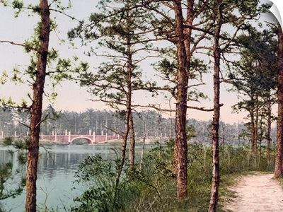 The Lake at Georgian Court Lakewood New Jersey Vintage Photograph