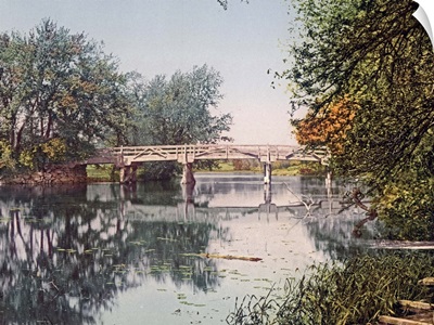 The Old Bridge Concord Massachusetts Vintage Photograph