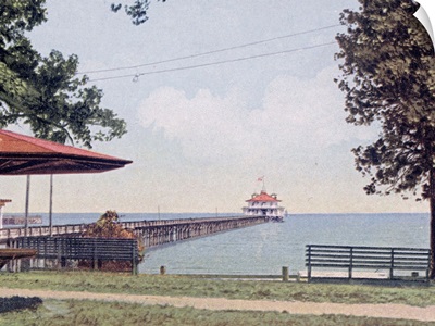 The Yacht Club Pier Monroe Park Mobile Alabama Vintage Photograph