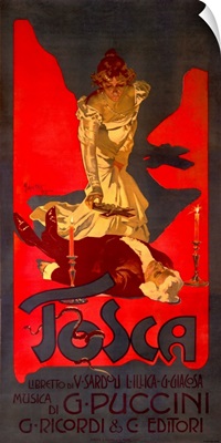 Tosca, Musica di Puccini, Vintage Poster