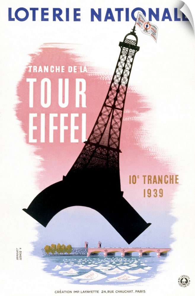 Retro styled poster on canvas of the Eiffel Tower.