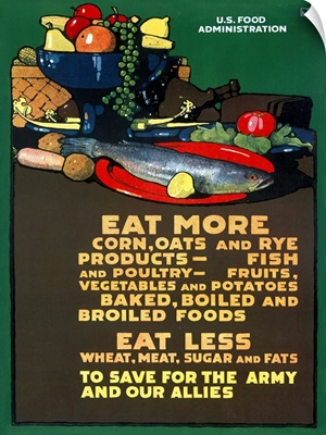 U.S. Food Administration, Ration Diet, Vintage Poster, by L.S. Britton