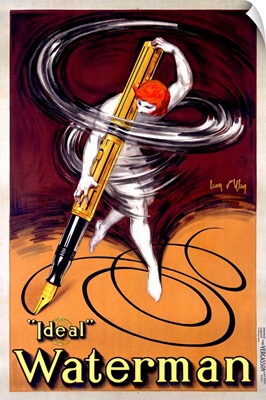 Waterman, Ideal Fountain Pen, Vintage Poster, by Jean DYlen