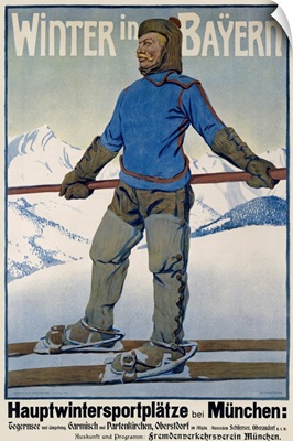 Winter in Bayern, Vintage Poster, by Erler