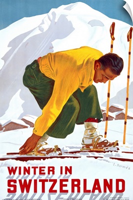 Winter in Switzerland, Vintage Poster, by Erich Hermes
