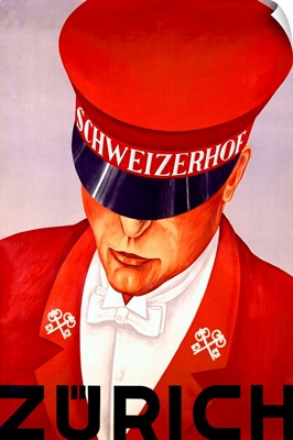 Zurich, Schweizerhof, Vintage Poster, by Alex W. Diggelmann