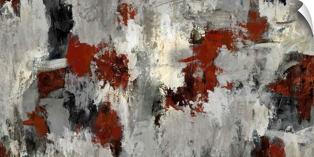 Contemporary abstract painting using earthy tones.