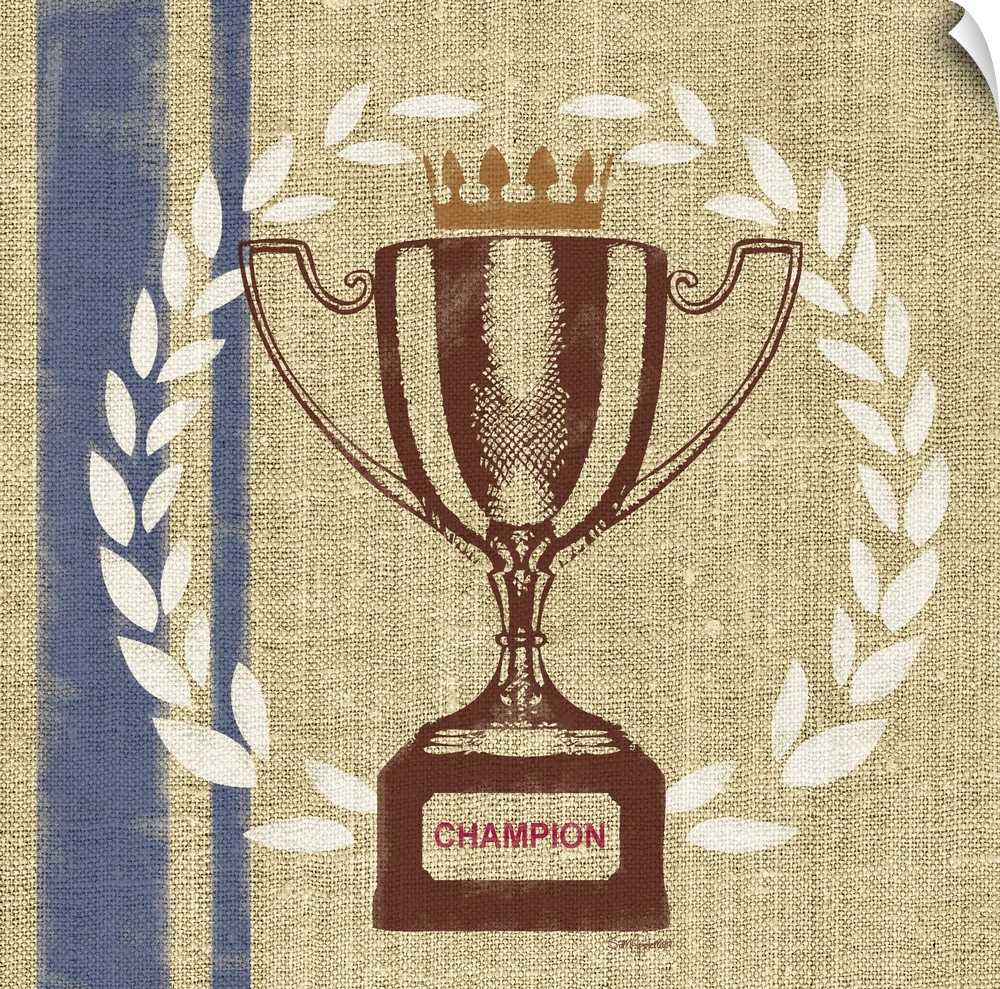 Artistic vintage champion cup emblem.