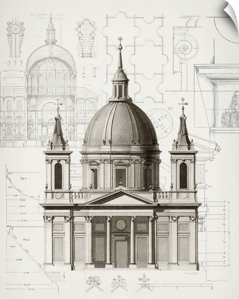 Black and white architectural illustration and blueprint with numbered measurements in the background.