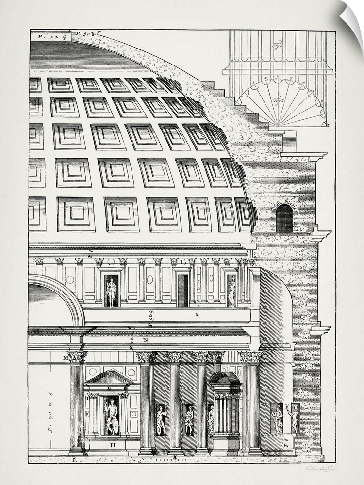 Black and white architectural illustration and blueprint made with precision and fine details.