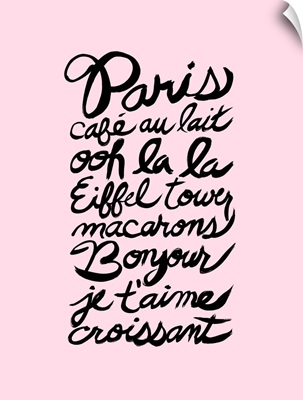 Paris Words Pink