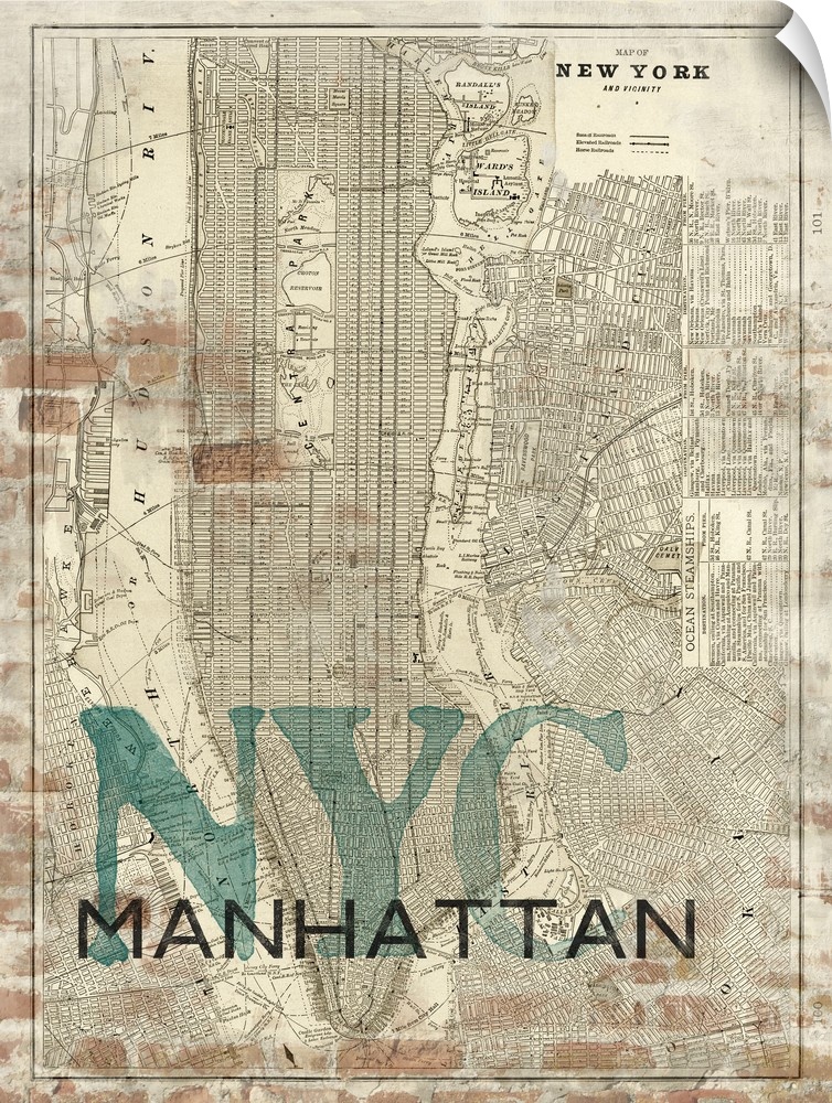 Reclaimed New York City Map