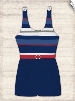 Vintage Swim Suit Blue and Red II