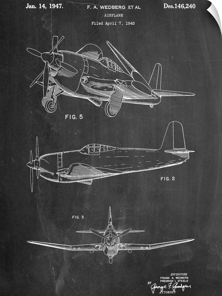 Blueprints for an aircraft vehicle from the 1940's.