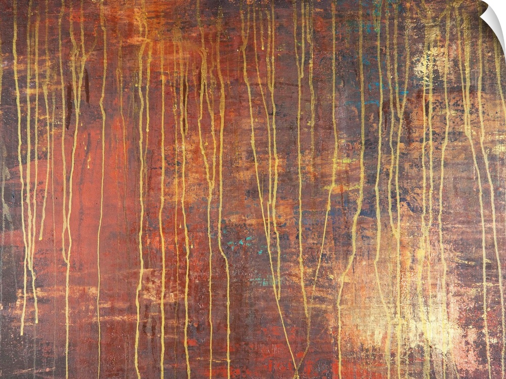 Contemporary abstract painting resembling rust.