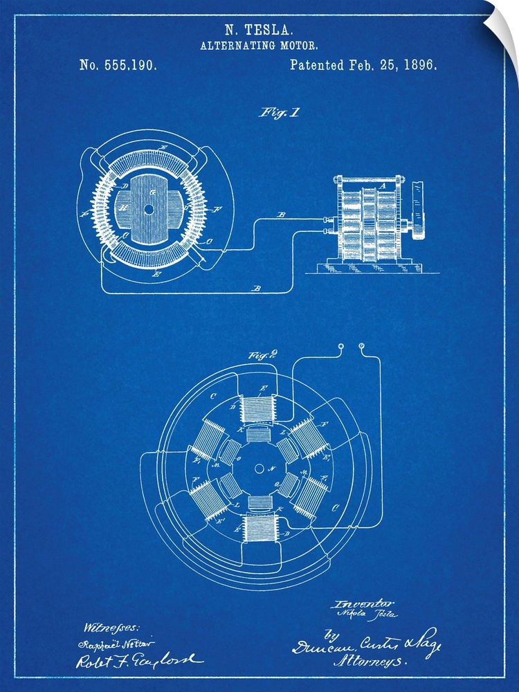 Illustrated blueprints and wiring diagram for an alternating motor.