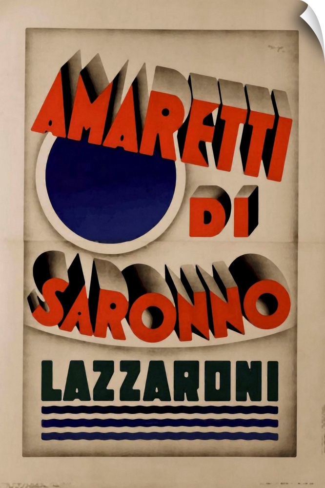 Vintage poster advertisement for Amaretti.