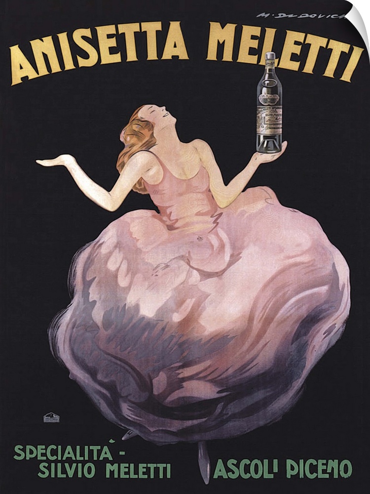 Vintage poster advertisement for Anisette Dudov.