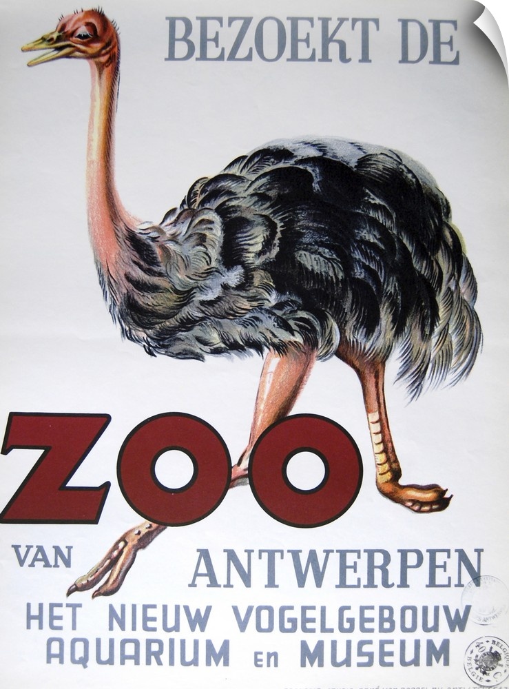 Vintage poster advertisement for Antwerp Zoo.
