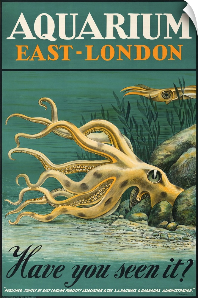 Vintage poster advertisement for Aquarium East London.