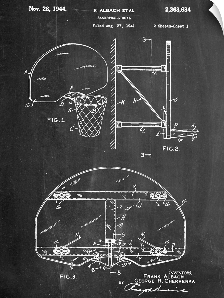 Black and white diagram showing the parts of a basketball hoop and backboard.