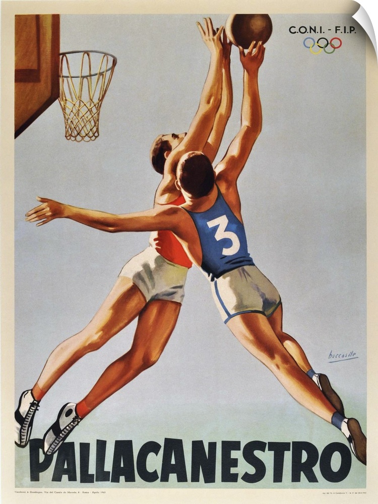 Vintage poster artwork for Pallacanestro Basketball.