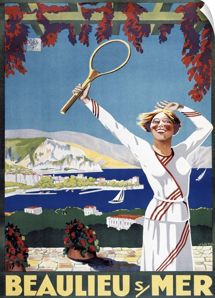 Vintage poster advertisement for Beaulieu Mer.