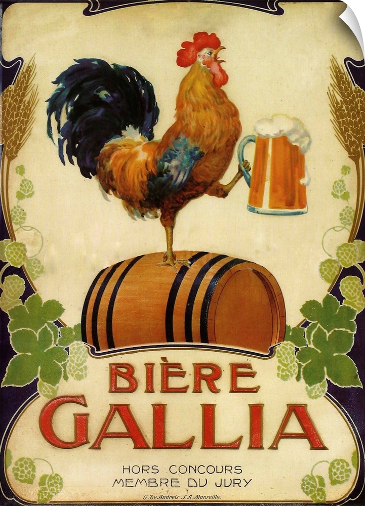 Vintage poster advertisement for Biere Gallia.