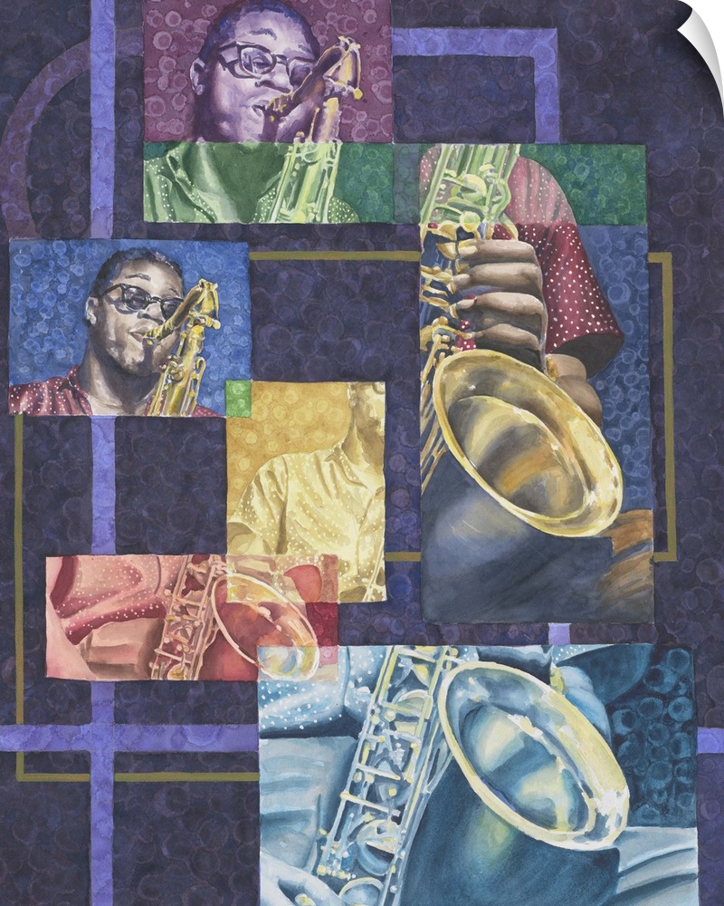 Contemporary jazz music history inspired artwork.