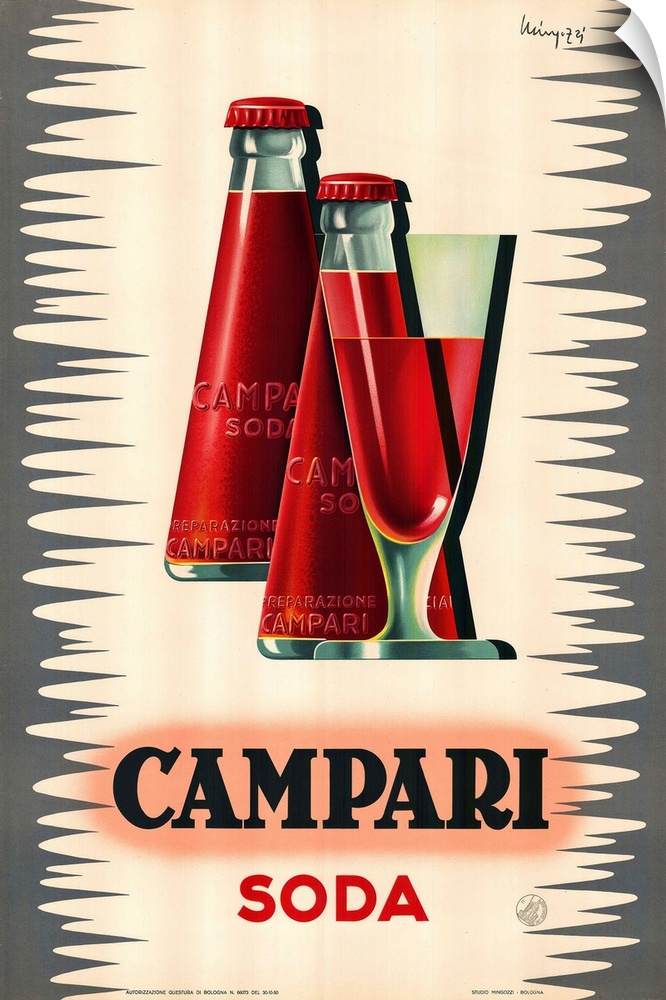 Vintage advertisement artwork for Campari soda.