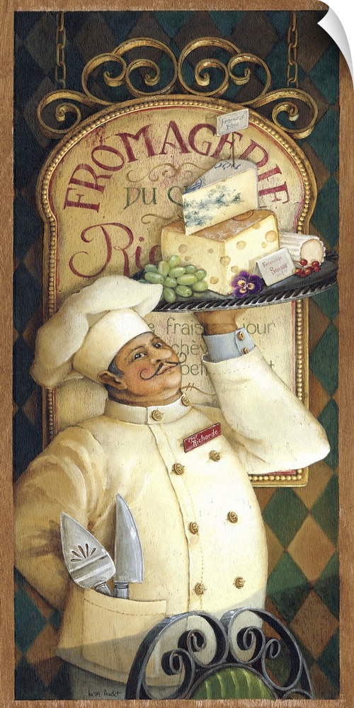 Chef with tray of cheese fromagerie