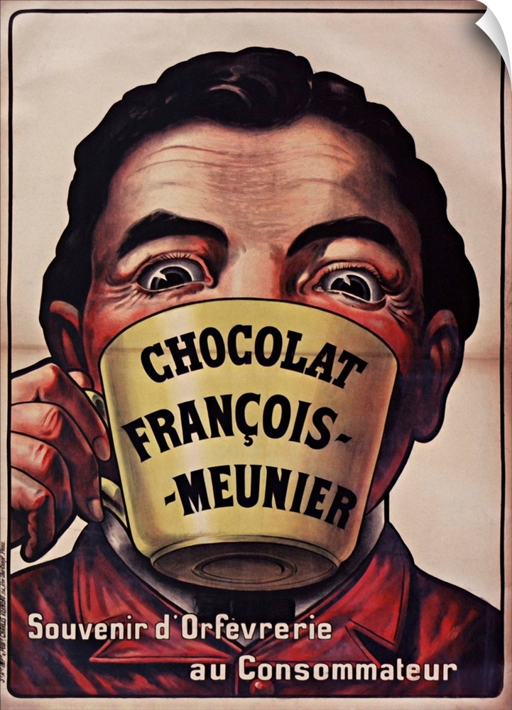 Vintage poster advertisement for Chocolat Francois Meunier.