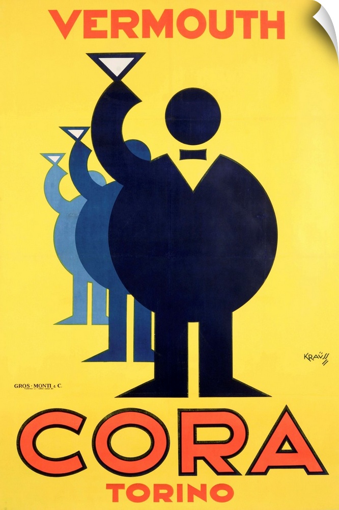 Vintage poster advertisement for Cora Vermouth.