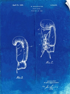 Faded Blueprint Boxing Glove 1925 Patent Poster