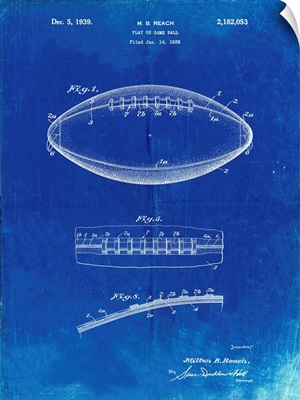 Faded Blueprint Football Game Ball Patent