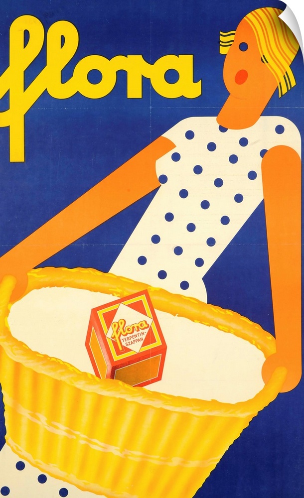 Vintage poster advertisement for Flora Soap.